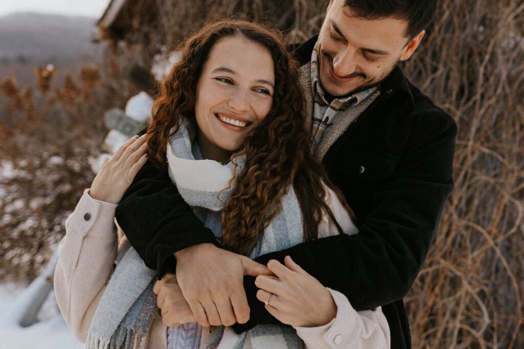 amoureux dans la neige