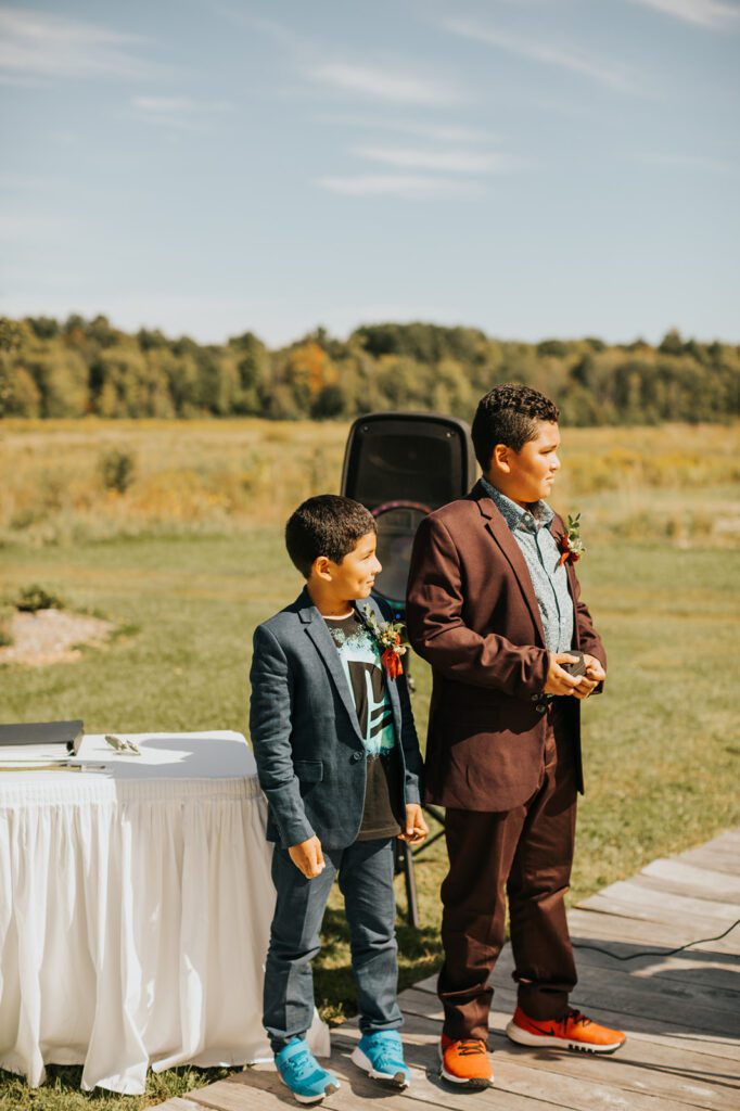 The sons at the ceremony at Mouton Village