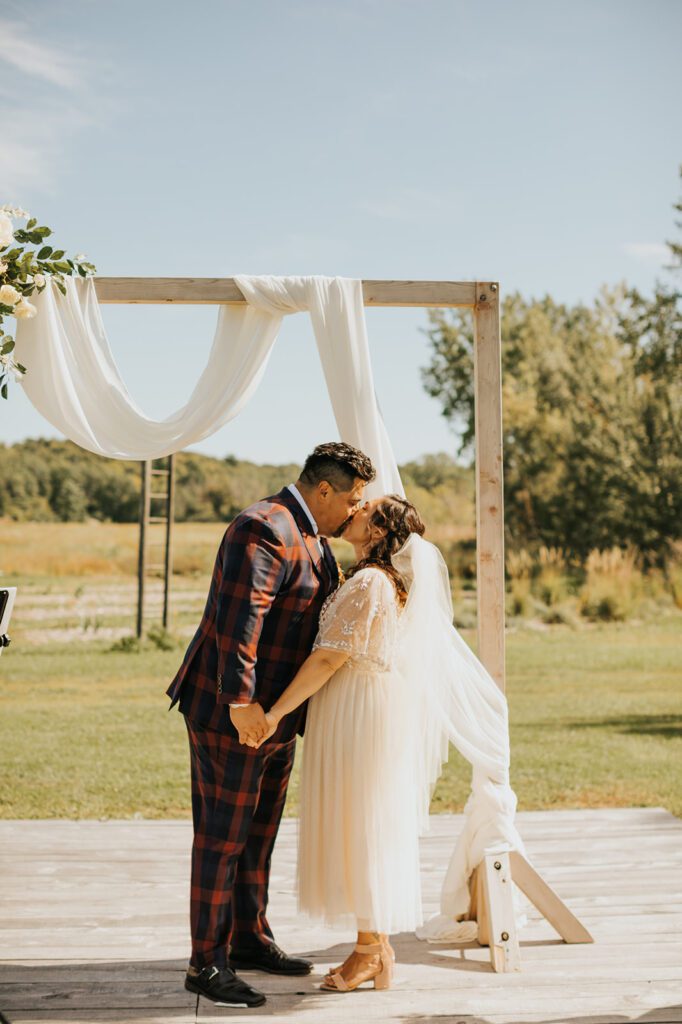 The kiss at the ceremony at Mouton Village