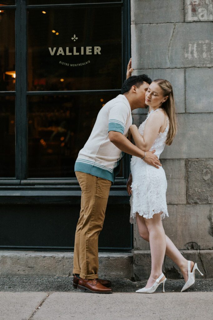 he kisses her on the neck
