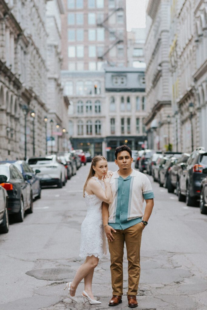 they're standing in the middle of the street in montreal