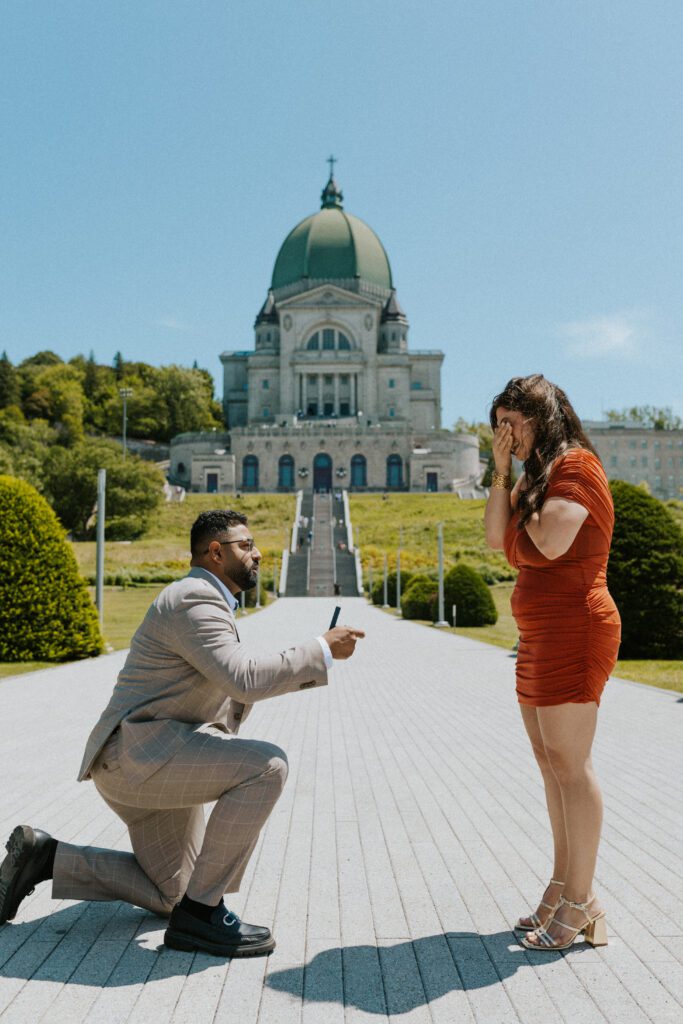 she is crying because he is proposing to her