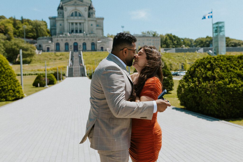they are kissing after they got engaged